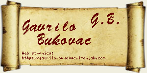 Gavrilo Bukovac vizit kartica